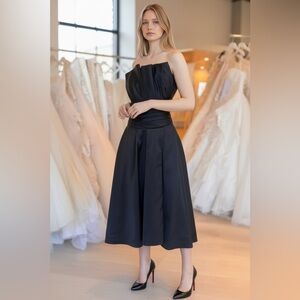 Elegant Black Strapless Dress prom dress black formal